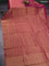 Banarasi semi crepe saree dual shade of pink with allover zari woven brocade weaves and lace work border