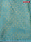 Banarasi semi crepe saree teal blue shade with allover zari woven brocade weaves and lace work border