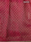 Banarasi semi crepe saree pink with allover zari woven brocade weaves and lace work border