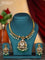 Antique necklace with kemp & cz stones and pearl & green beads hangings
