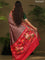 Brown & Pink Pochampally Silk saree with Border Embroidery & pichwai pallu