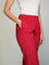 Women Solid Cherry Cotton Pencil Pant