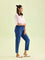 Women Solid Royal Cotton Pencil Pant