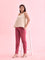 Women Solid Dark Pink Mid Rise Cotton Pants