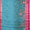 Banarasi kota saree teal green and purple with allover digital prints & zari stripes pattern and temple design rettapet zari woven border