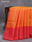 Pure soft silk saree dual shade mustard yelloe and red with allover zari weaves and rich zari woven border