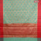 Banarasi kota saree teal green and maroon with allover zari weaves & buttas and zari woven simple border