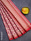 Banarasi kota saree pink shade and red with allover zari weaves and zari woven simple border