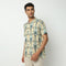 Camp Collar Half Sleeve Short Length Relaxed Fit Cuban Printed Shirt