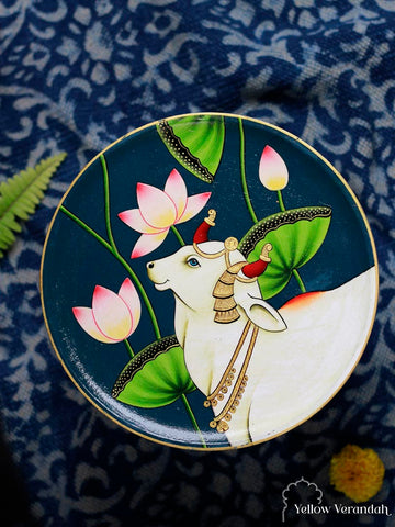 Pichwai Handpainted Wall Plate - 10"