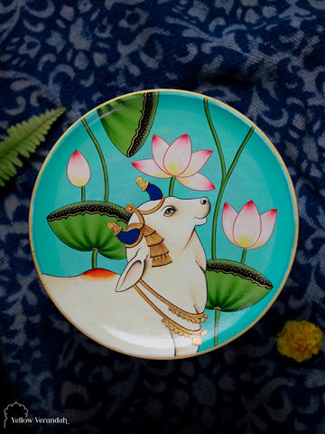 Pichwai Handpainted Wall Plate - 10"