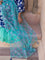 Turquoise Peony Silk Kota Doria Dupatta