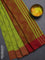 Bengal soft cotton saree light green and maroon with allover weaves and simple border