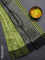 Bengal soft cotton saree light green and grey with allover weaves and simple border