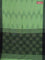 Bengal soft cotton saree pista green and black with allover weaves and simple border