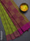 Bengal soft cotton saree light green and purple with allover weaves and simple border