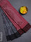 Bengal soft cotton saree grey and maroon with allover weaves and simple border