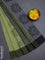 Bengal soft cotton saree light green and black with butta weaves and simple border