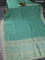 Banarasi silk saree teal green shade with allover banarasi zari weaves and gotapatti lace work border