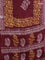 Batik cotton saree deep marron and mustard yellow with batik prints and long printed border