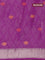 Assam silk saree purple with allover zari weaves & embroidery work and zari woven border