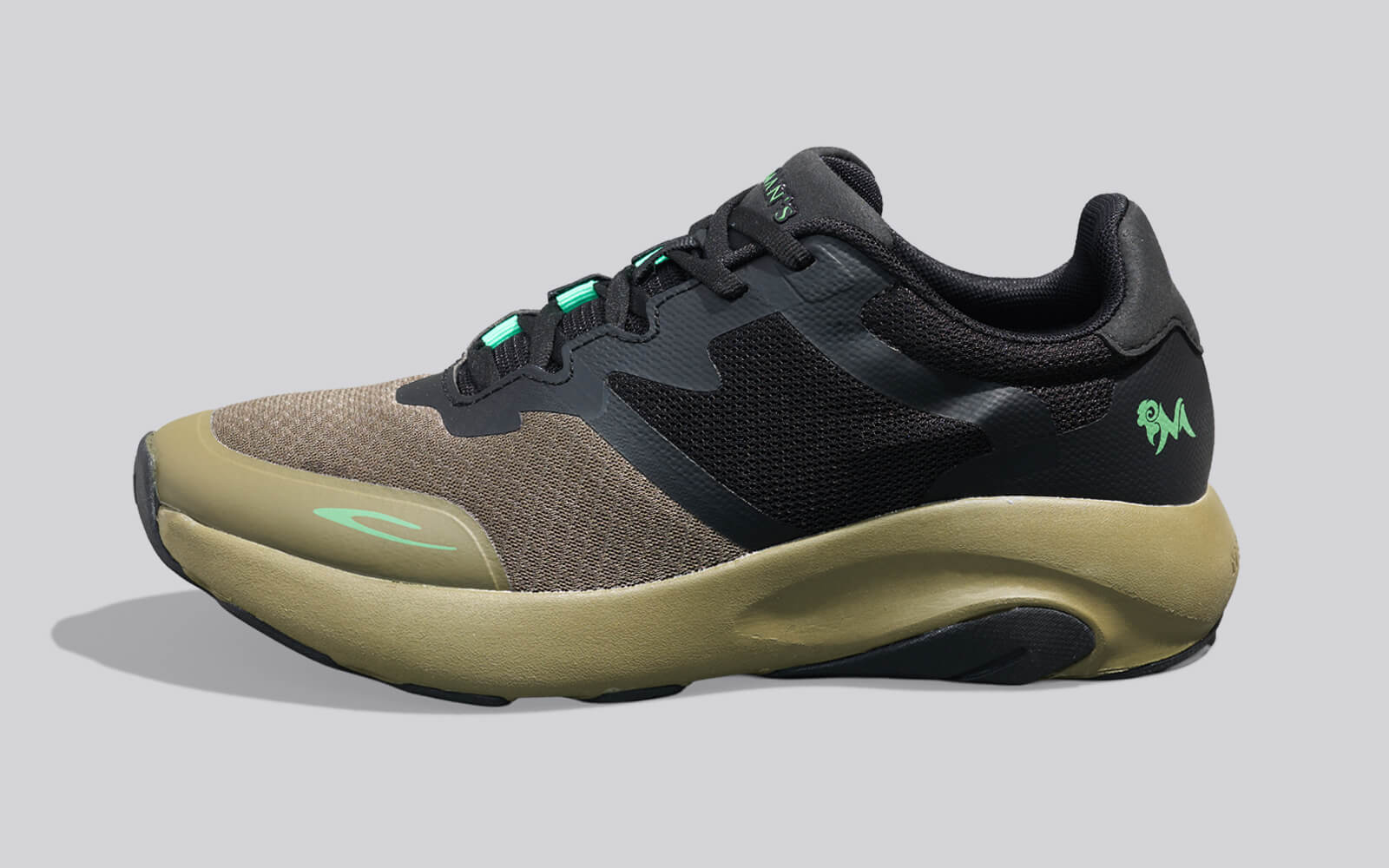 Color Block Sneakers for Women : Olive Black