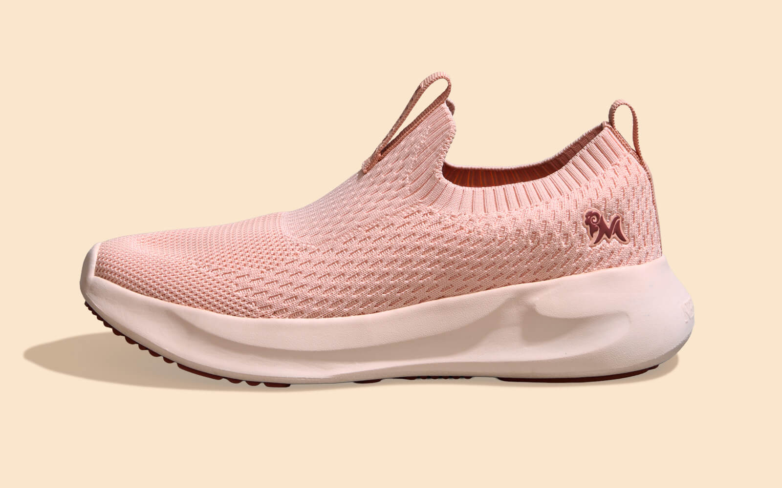 Knit Trainers For Women : Peach