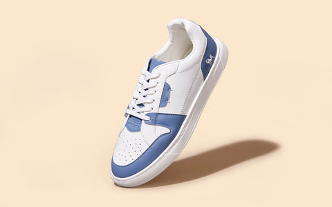 Retro Slick Sneakers : Blue and White