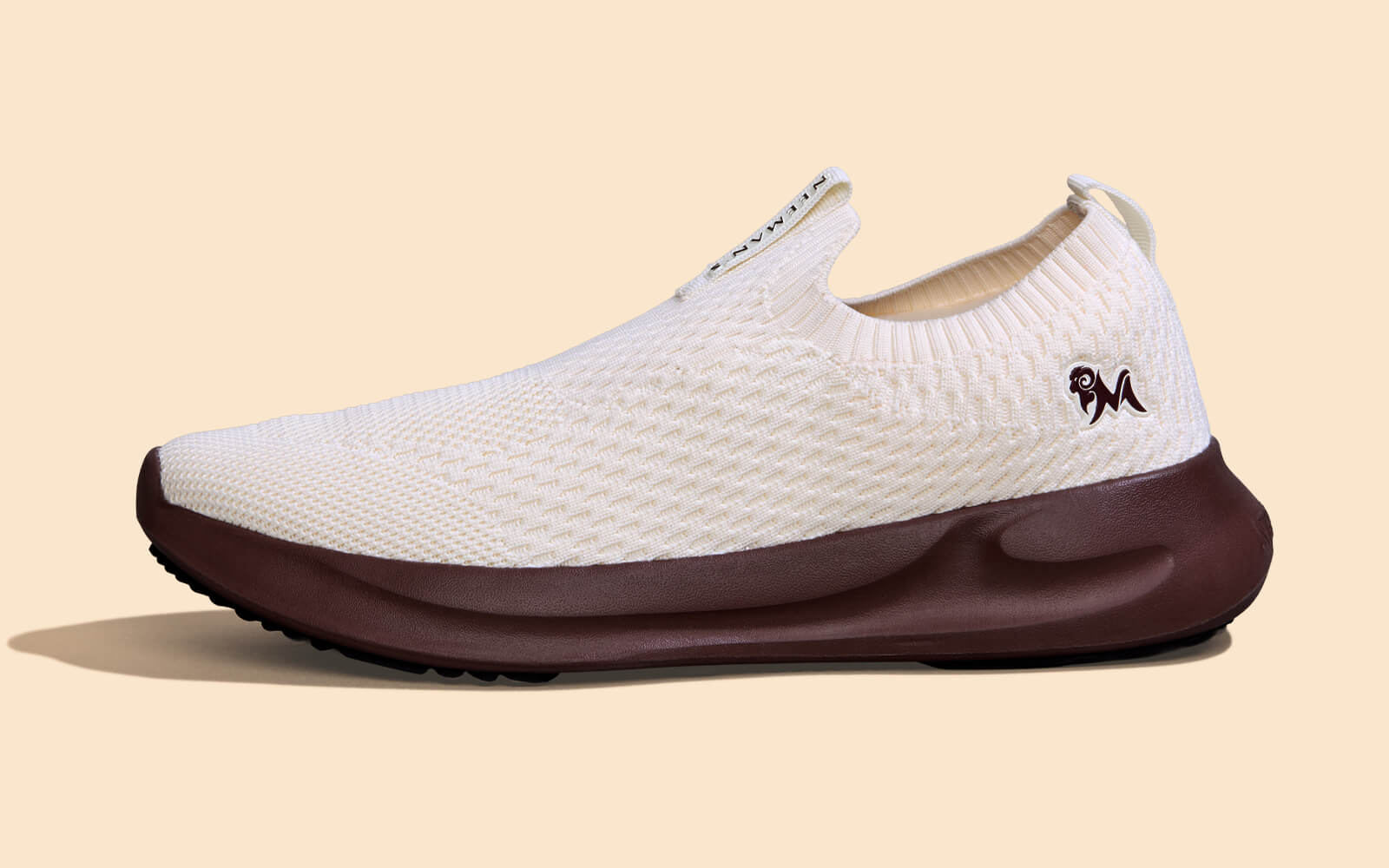 Knit Trainers For Men : Ivory Brown