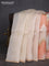 Banarasi organza silk saree off white and peach orange with rangakt weaves and zari woven piping boder