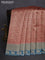 Banarasi silk cotton saree pastel maroon and pastel blue with allover zari woven brocade weaves and woven border