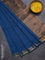 Bengal soft cotton saree cs blue with plain body and zari woven border