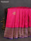 Banarasi handloom dupion silk saree pink and dark blue with woven buttas and woven border