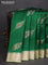 Banarasi poona silk saree green and pista green with allover zari weaves and zari woven border