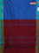 Arani semi silk saree cs blue and maroon with thread woven buttas and thread woven butta border