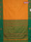 Arani semi silk saree mango yellow and dual shade of green with copper zari woven buttas and copper zari woven butta border