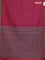 Arani semi silk saree dark magenta pink and green with allover silver zari weaves and piping border