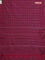 Arani semi silk saree dark magenta pink with silver zari woven buttas in borderless style