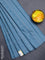 Arani semi silk saree blue shade with silver zari woven buttas in borderless style