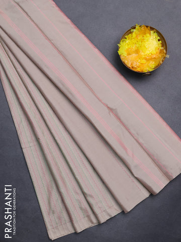 Arani semi silk saree grey shade with allover thread weaves in borderless style