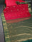 Bangalori silk saree pink and green with zari woven buttas and zari woven border