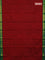 Chettinad cotton saree maroon and green with allover checked pattern and zari woven border