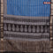 Assam partly silk saree blue and black with digital prints & zari weaves and zari woven border