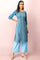 Blue Yarn Dyed Straight Kurta and Palazzo Set