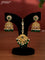 Antique double layer haaram with kemp & cz stones and green beads hanging
