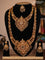 Antique combo set peacock design with jadau kundan stones and pearl & green beads hanging