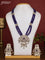 Beaded multilayer violet necklace with kundan & cz stones and pearl & beads hanging in victorian finish