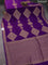 Banarasi crepe saree violet with thread & zari woven buttas and woven border