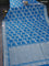 Banarasi semi katan silk saree cs blue with allover silver & gold zari weaves and zari woven border
