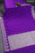 Banarasi semi katan silk saree purple with allover zari woven buttas and parrot design zari woven border